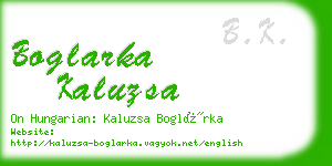 boglarka kaluzsa business card